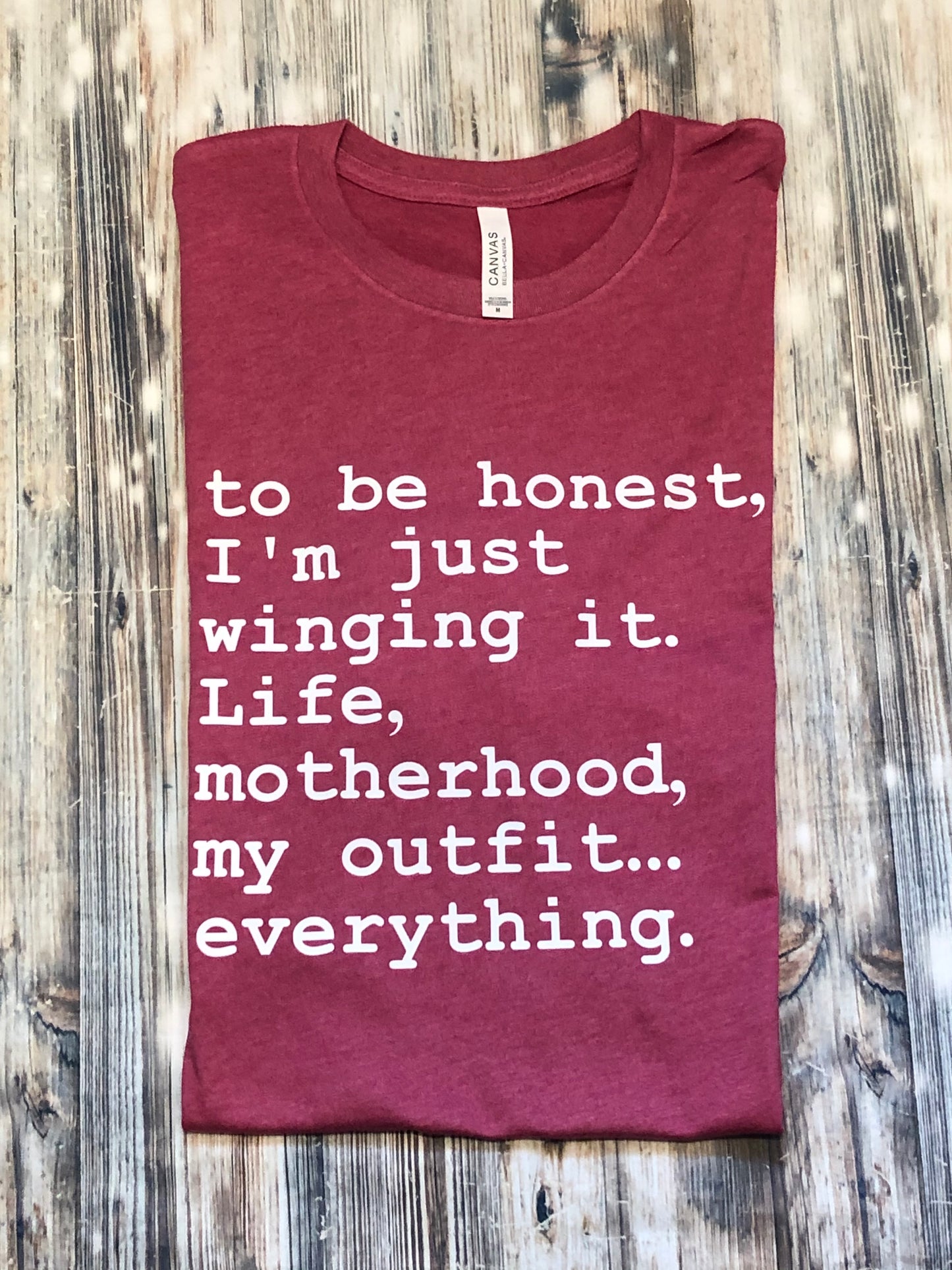 Crew Neck Motherhood...winging it! - Raspberry