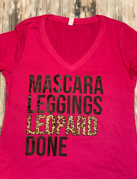 Mascara Leggings Leopard...Fuchsia (Fitted or crew neck)