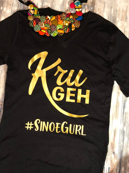 Kru Geh (Sinoe Girl) V-neck tee