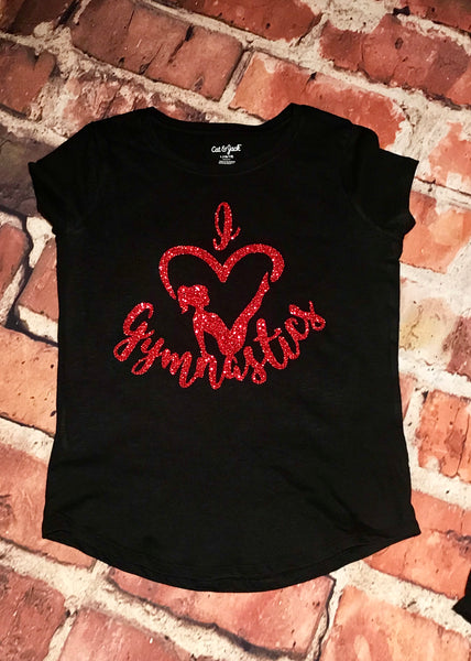 I love gymnastics Girls Short sleeve tee