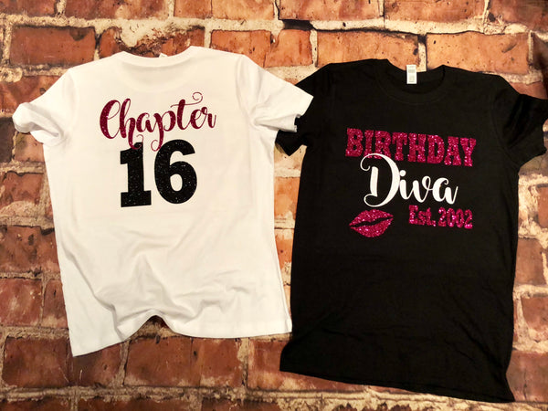 Chapter “16” Birthday Tee and Matching Mom tee