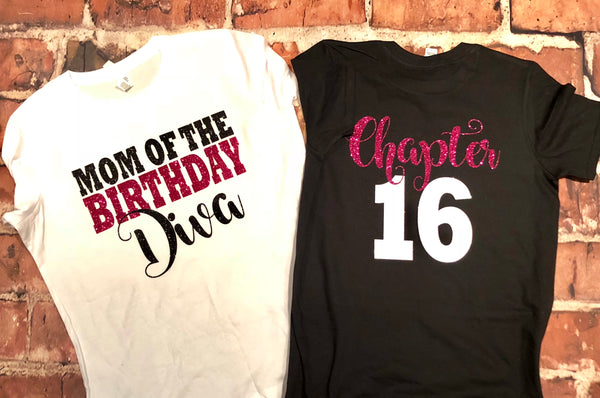 Chapter “16” Birthday Tee and Matching Mom tee