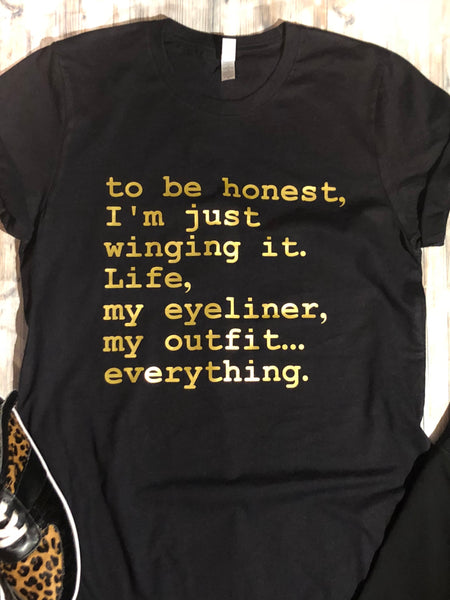 Crew Neck Motherhood...winging it! - Black