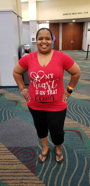 Gymnastics Mom My Heart is on that Floor Tee