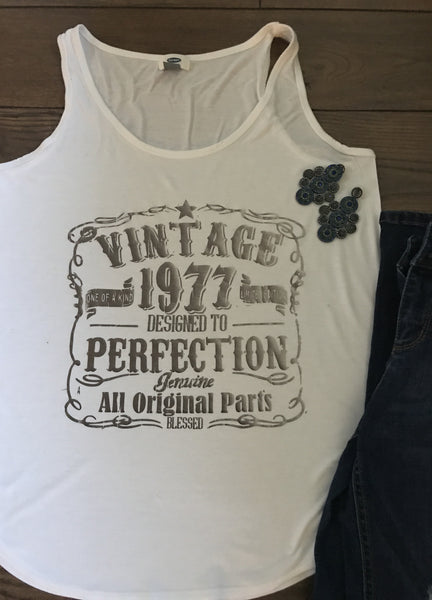 Vintage...Limited Edition Birth Year Tshirt (Metallic Print)