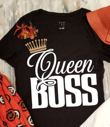 Queen Boss Short Sleeve Shirt (Black)